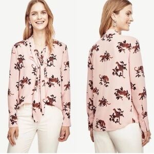 Ann Taylor Pink Floral Blouse